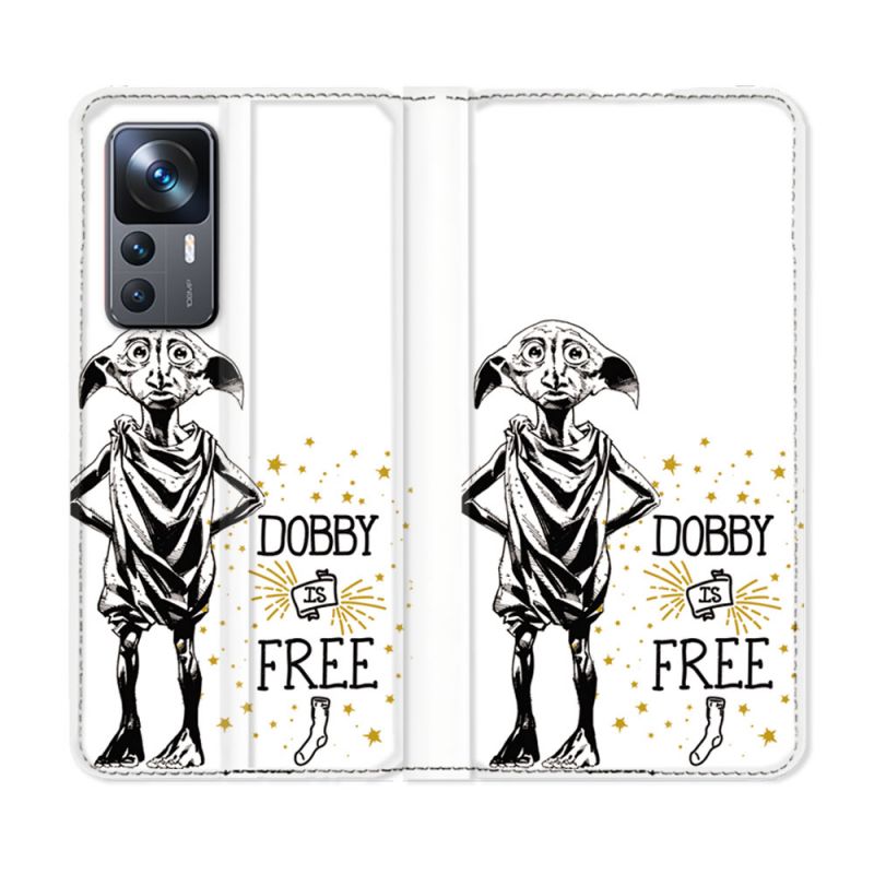 Housse Cuir Portefeuille Pour Xiaomi 12T Harry Potter Dobby Free Blanc