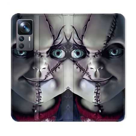 Housse Cuir Portefeuille Pour Xiaomi 12T Horreur Chucky Cicatrice