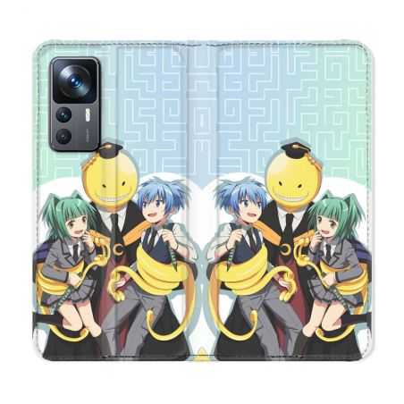 Housse Cuir Portefeuille Pour Xiaomi 12T Manga Assassination Classroom Kuro Trio