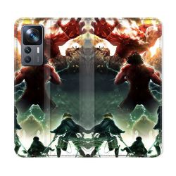 Housse Cuir Portefeuille Pour Xiaomi 12T Manga Attaque Titans Combat