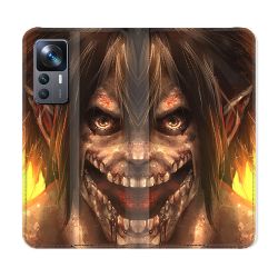 Housse Cuir Portefeuille Pour Xiaomi 12T Manga Attaque Titans Eren Titan