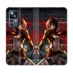 Housse Cuir Portefeuille Pour Xiaomi 12T Manga Attaque Titans Mikasa