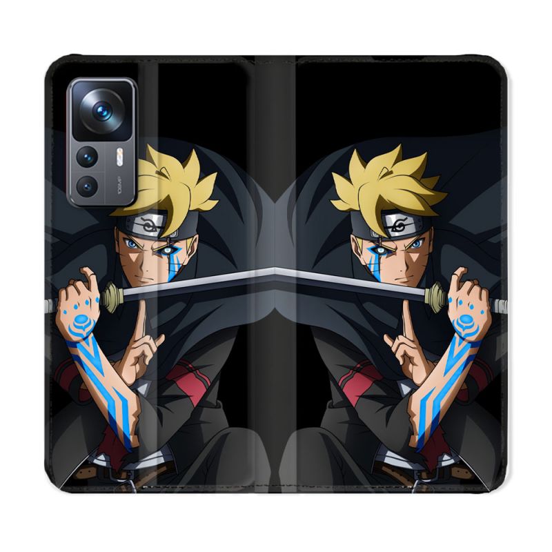Housse Cuir Portefeuille Pour Xiaomi 12T Manga Boruto Tatouage