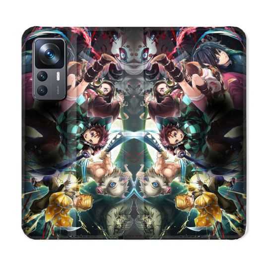 Housse Cuir Portefeuille Pour Xiaomi 12T Manga Demon Slayer Groupe
