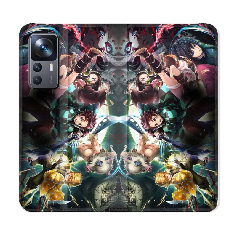 Housse Cuir Portefeuille Pour Xiaomi 12T Manga Demon Slayer Groupe