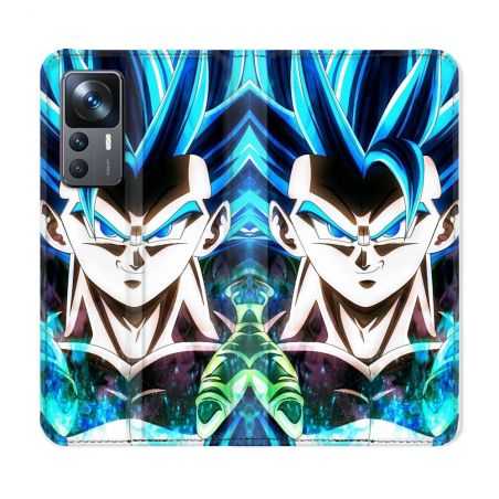 Housse Cuir Portefeuille Pour Xiaomi 12T Manga Dragon Ball Gogeta Visage