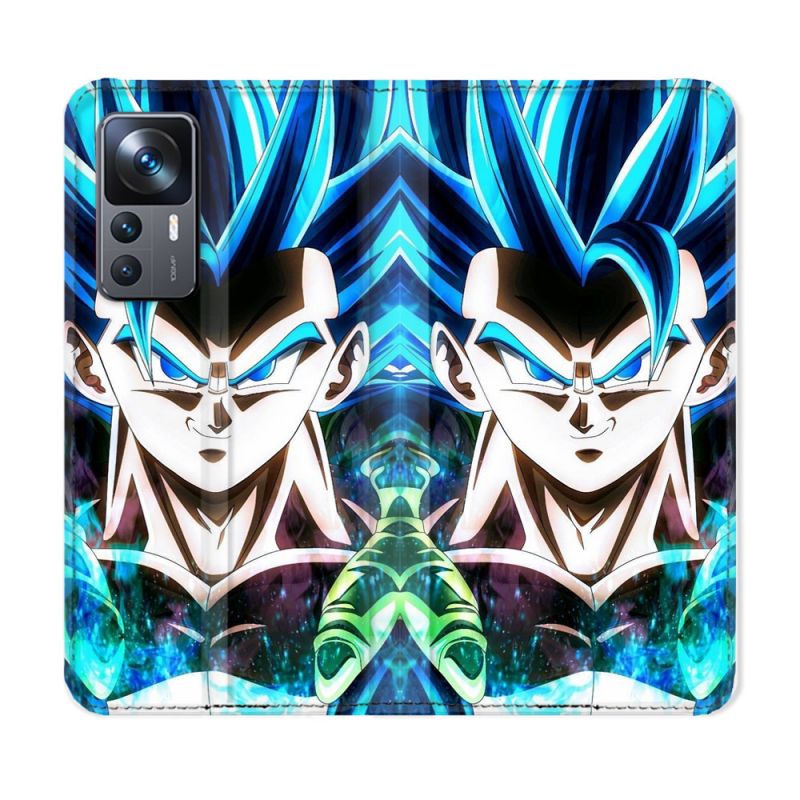 Housse Cuir Portefeuille Pour Xiaomi 12T Manga Dragon Ball Gogeta Visage