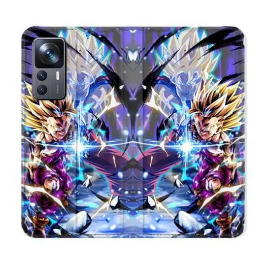 Housse Cuir Portefeuille Pour Xiaomi 12T Manga Dragon Ball Sangohan Duo