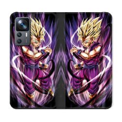 Housse Cuir Portefeuille Pour Xiaomi 12T Manga Dragon Ball Sangohan Violet