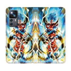 Housse Cuir Portefeuille Pour Xiaomi 12T Manga Dragon Ball Sangoku Blanc