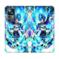 Housse Cuir Portefeuille Pour Xiaomi 12T Manga Dragon Ball Vegeta Bleu
