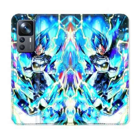 Housse Cuir Portefeuille Pour Xiaomi 12T Manga Dragon Ball Vegeta Bleu
