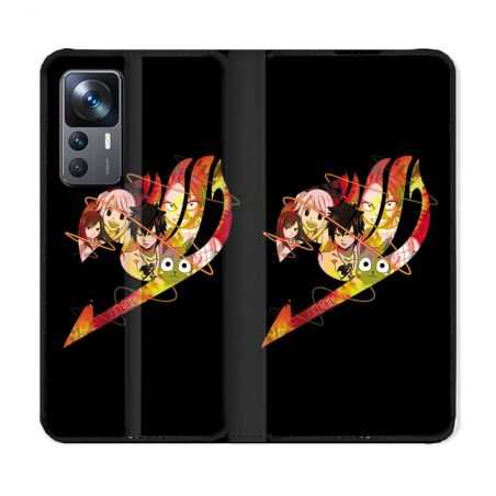 Housse Cuir Portefeuille Pour Xiaomi 12T Manga Fairy Tail Logo Noir
