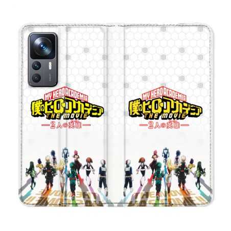 Housse Cuir Portefeuille Pour Xiaomi 12T Manga My Hero Academia Blanc
