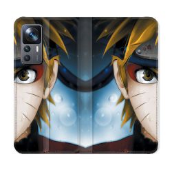 Housse Cuir Portefeuille Pour Xiaomi 12T Manga Naruto Blanc