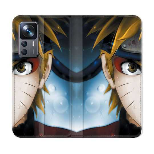 Housse Cuir Portefeuille Pour Xiaomi 12T Manga Naruto Blanc