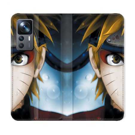 Housse Cuir Portefeuille Pour Xiaomi 12T Manga Naruto Blanc