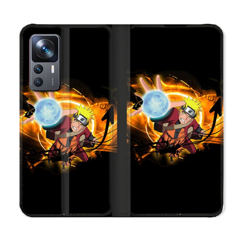 Housse Cuir Portefeuille Pour Xiaomi 12T Manga Naruto Noir