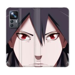 Housse Cuir Portefeuille Pour Xiaomi 12T Manga Naruto Sasuke visage