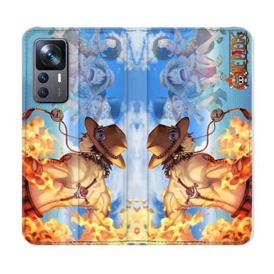 Housse Cuir Portefeuille Pour Xiaomi 12T Manga One Piece Ace Color