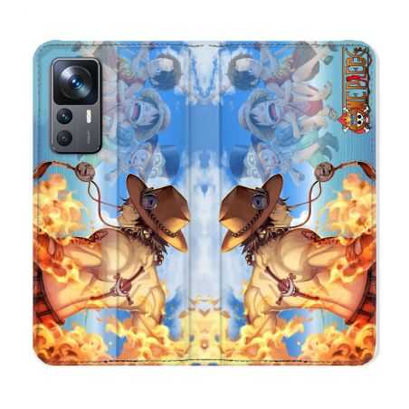 Housse Cuir Portefeuille Pour Xiaomi 12T Manga One Piece Ace Color