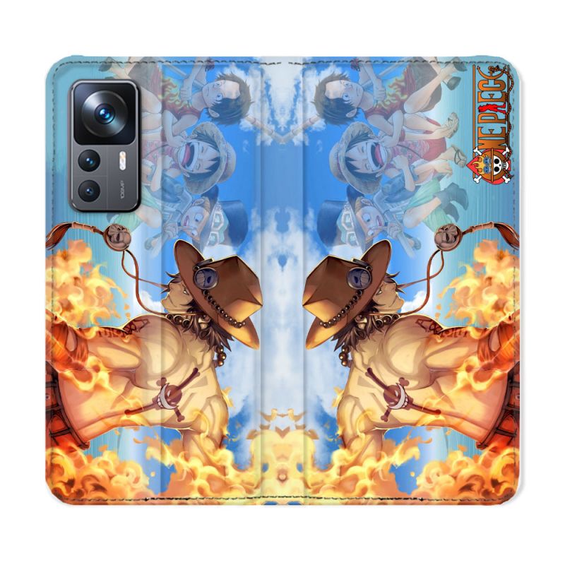 Housse Cuir Portefeuille Pour Xiaomi 12T Manga One Piece Ace Color