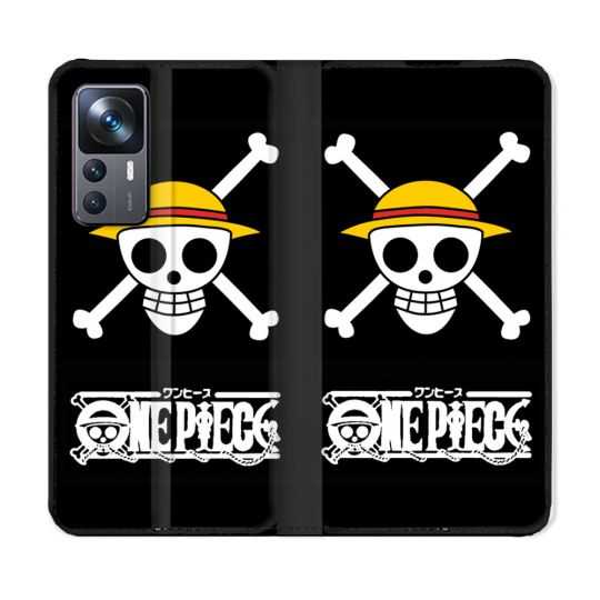 Housse Cuir Portefeuille Pour Xiaomi 12T Manga One Piece Tete de Mort