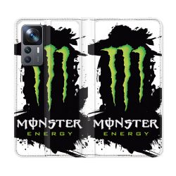 Housse Cuir Portefeuille Pour Xiaomi 12T Monster Energy Tache