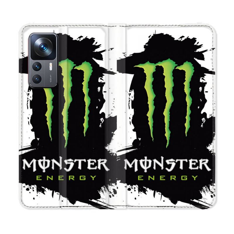 Housse Cuir Portefeuille Pour Xiaomi 12T Monster Energy Tache