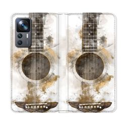 Housse Cuir Portefeuille Pour Xiaomi 12T Musique Guitare Tag