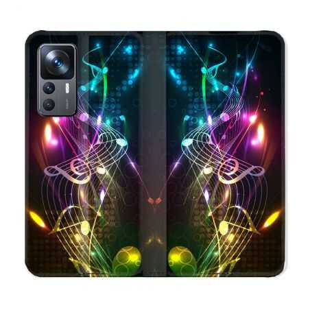 Housse Cuir Portefeuille Pour Xiaomi 12T Musique Partition Multicolore