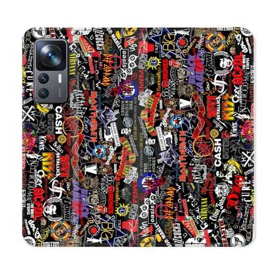 Housse Cuir Portefeuille Pour Xiaomi 12T Musique Rock Groupe