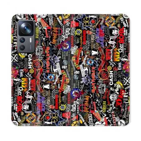 Housse Cuir Portefeuille Pour Xiaomi 12T Musique Rock Groupe