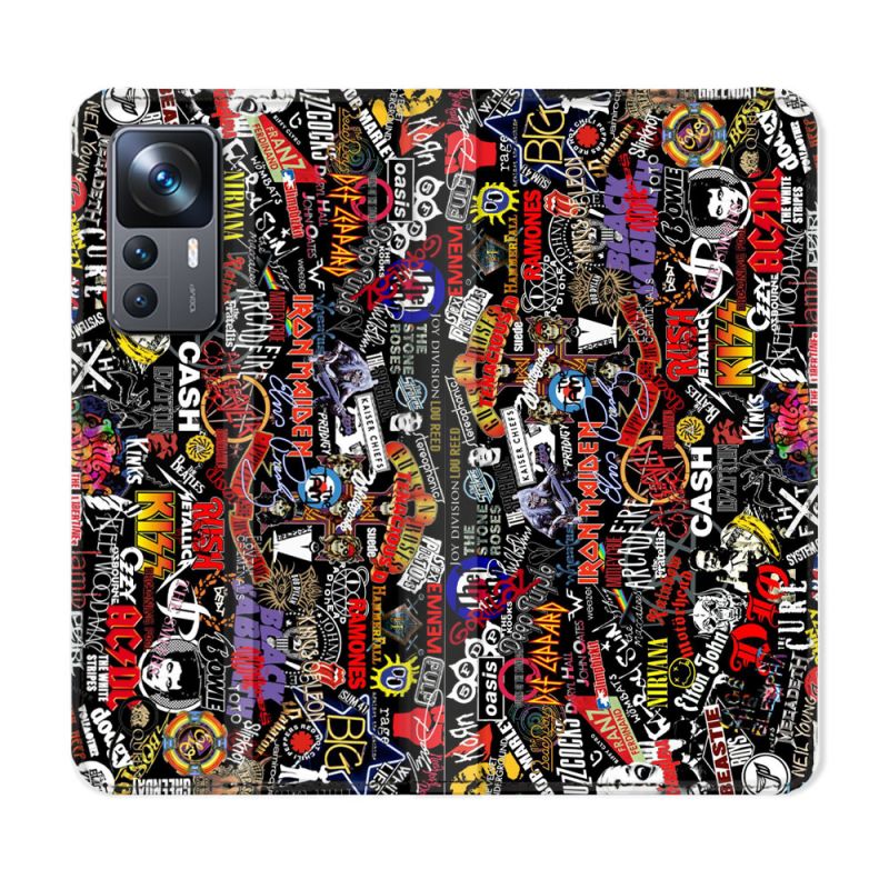 Housse Cuir Portefeuille Pour Xiaomi 12T Musique Rock Groupe