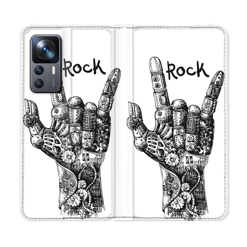 Housse Cuir Portefeuille Pour Xiaomi 12T Musique Rock Main