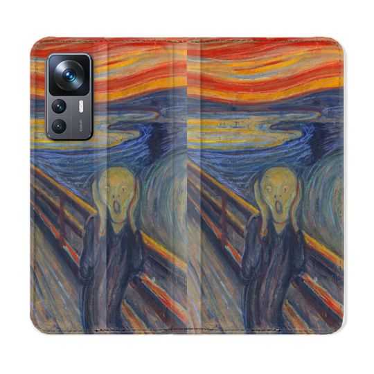 Housse Cuir Portefeuille Pour Xiaomi 12T Peinture Le Cri
