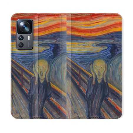 Housse Cuir Portefeuille Pour Xiaomi 12T Peinture Le Cri
