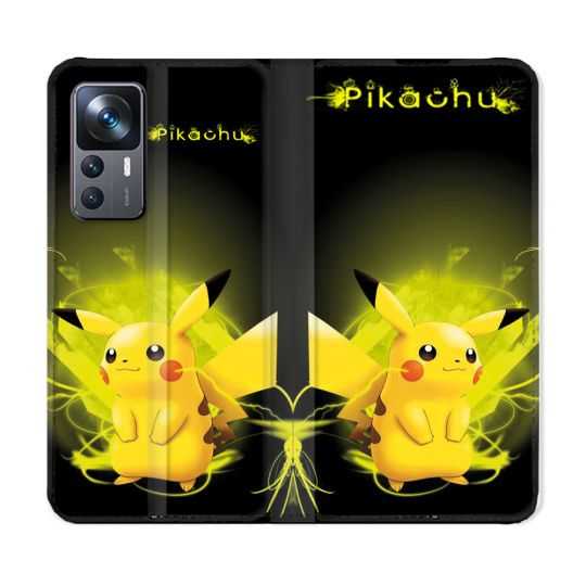 Housse Cuir Portefeuille Pour Xiaomi 12T Pokemon Pikachu Eclair