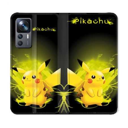 Housse Cuir Portefeuille Pour Xiaomi 12T Pokemon Pikachu Eclair