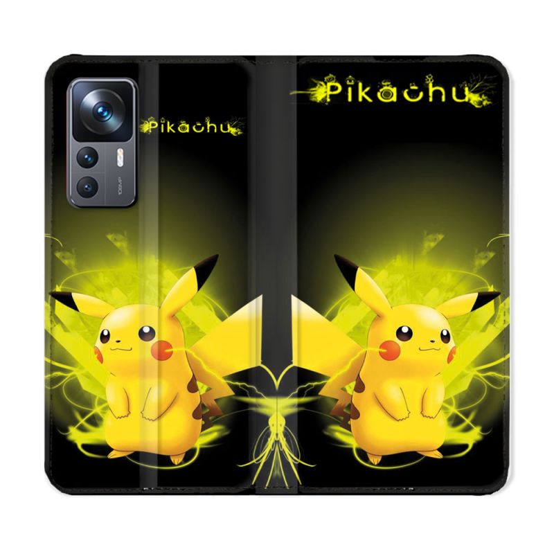 Housse Cuir Portefeuille Pour Xiaomi 12T Pokemon Pikachu Eclair