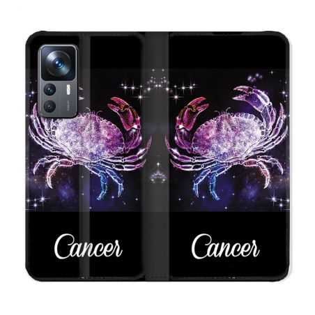 Housse Cuir Portefeuille Pour Xiaomi 12T Signe Zodiaque 2 Cancer