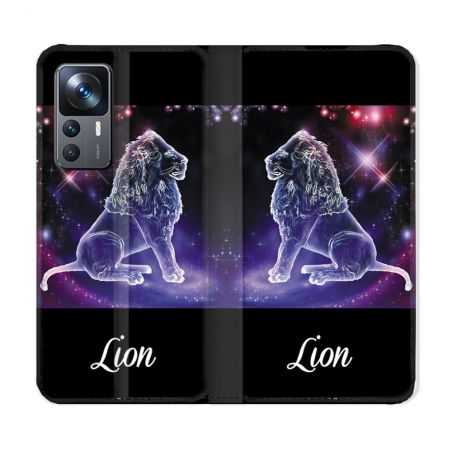Housse Cuir Portefeuille Pour Xiaomi 12T Signe Zodiaque 2 Lion