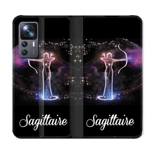 Housse Cuir Portefeuille Pour Xiaomi 12T Signe Zodiaque 2 Sagittaire