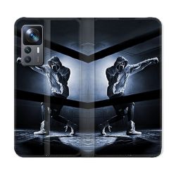 Housse Cuir Portefeuille Pour Xiaomi 12T Sport Boxe Poing
