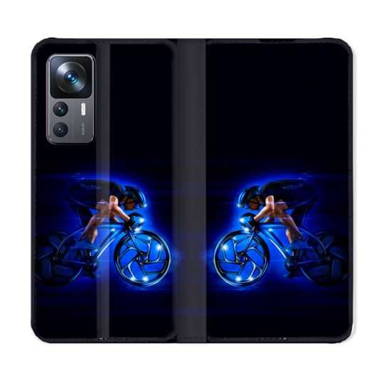 Housse Cuir Portefeuille Pour Xiaomi 12T Sport Cyclisme Bleu