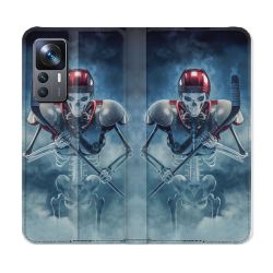 Housse Cuir Portefeuille Pour Xiaomi 12T Sport Hockey Squelette
