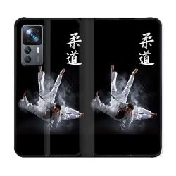 Housse Cuir Portefeuille Pour Xiaomi 12T Sport Judo Noir