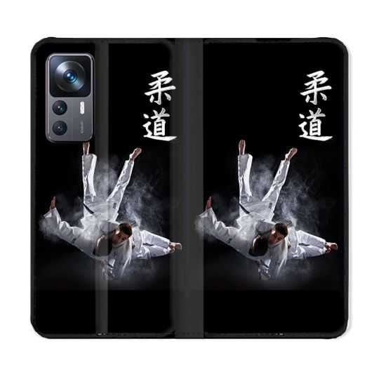 Housse Cuir Portefeuille Pour Xiaomi 12T Sport Judo Noir