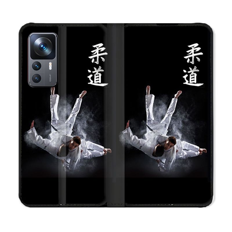 Housse Cuir Portefeuille Pour Xiaomi 12T Sport Judo Noir