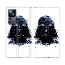 Housse Cuir Portefeuille Pour Xiaomi 12T Star Wars - Dark Vador Blanc